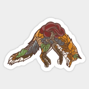 fox jump silhouette Sticker